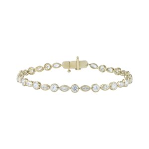 14K Gold Lab Grown Diamond Bracelets Round & Marquise
