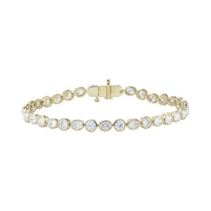 14K Gold Lab Grown Diamond Bracelets Round & Oval