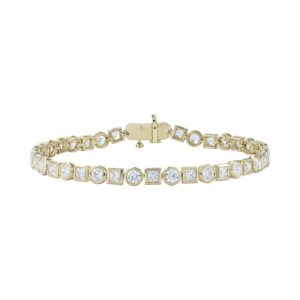 14K Gold Lab Grown Diamond Bracelets Round & Princess