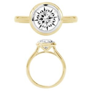 14K Gold Lab Grown Diamond Ring Round Cut 2 CT WT