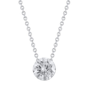 14K Gold Diamond Bezel Necklace