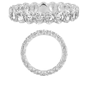 14K Gold Lab Grown Diamond Classic Eternity Band 3.14 CT (0.15 CT Each) Oval Cut