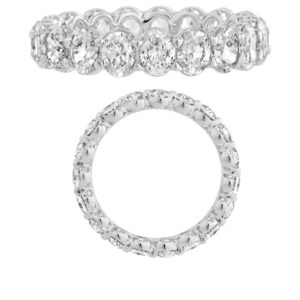 14K Gold Lab Grown Diamond Classic Eternity Band 3.80 CT (0.20 CT Each) Oval Cut