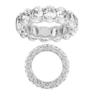 14K Gold Lab Grown Diamond Classic Eternity Band 10.5 CT (0.75 CT Each) Oval Cut