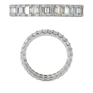 14K Gold Lab Grown Diamond Classic Eternity Band 2.89 CT (0.10 CT Each) Emerald Cut