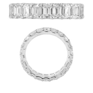 14K Gold Lab Grown Diamond Classic Eternity Band 4.40 CT (0.20 CT Each) Emerald Cut