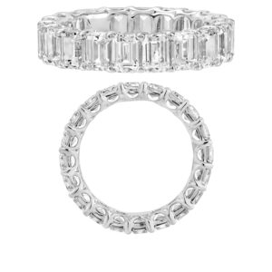 14K Gold Lab Grown Diamond Classic Eternity Band 6.60 CT (0.33 CT Each) Emerald Cut