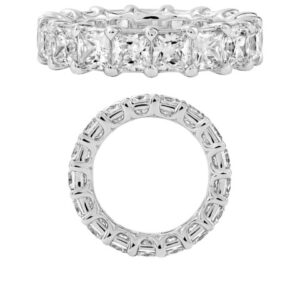 14K Gold Lab Grown Diamond Classic Eternity Band 9 CT (0.50 CT Each) Princess Cut