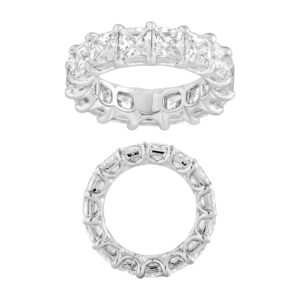 14K Gold Lab Grown Diamond Classic Eternity Band 11 CT (0.75 CT Each) Princess Cut