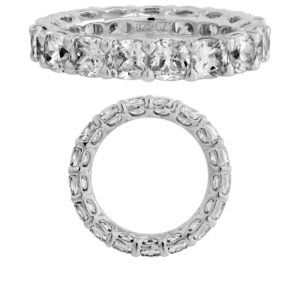 14K Gold Lab Grown Diamond Classic Eternity Band 5.60 CT (0.33 CT Each) Cushion Cut