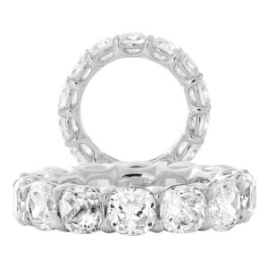 14K Gold Lab Grown Diamond Classic Eternity Band 10.5 CT (0.75 CT Each) Cushion Cut