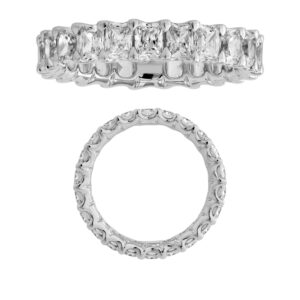 14K Gold Lab Grown Diamond Classic Eternity Band 4.40 CT (0.20 CT Each) Radiant Cut