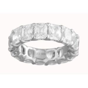 14K Gold Lab Grown Diamond Classic Eternity Band 11.25 CT (0.75 CT Each) Radiant Cut