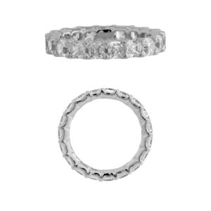 14K Gold Lab Grown Diamond Classic Eternity Band 3.80 CT (0.20 CT Each) Square Emerald Cut
