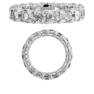 14K Gold Lab Grown Diamond Classic Eternity Band 5.60 CT (0.33 CT Each) Square Emerald Cut