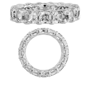 14K Gold Lab Grown Diamond Classic Eternity Band 8 CT (0.50 CT Each) Square Emerald Cut