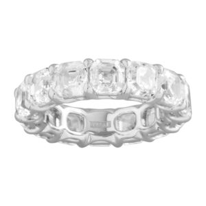 14K Gold Lab Grown Diamond Classic Eternity Band 10.5 CT (0.75 CT Each) Square Emerald Cut