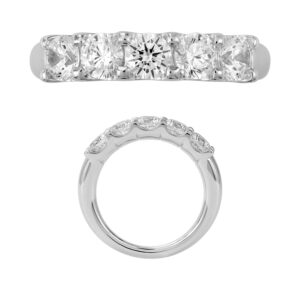 14K Gold Lab Grown Diamond 5 Stone Band 1.5 CT Round Cut