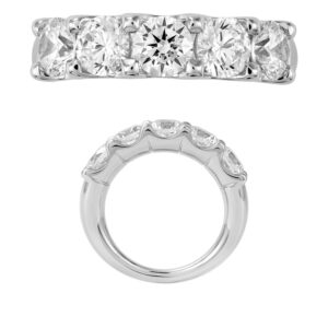 14K Gold Lab Grown Diamond 5 Stone Band 2.5 CT Round Cut