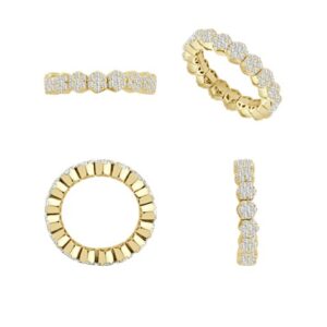 14K Gold Lab Grown Diamond Full Stretch Eternity Band 2 CT (105 Stones)