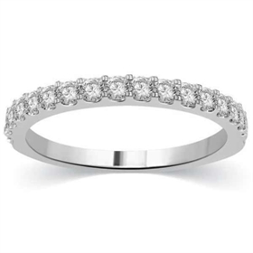 14K Gold Lab Grown Diamond Halfway Band 1 CT Round Cut