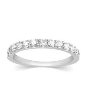 14K Gold Lab Grown Diamond Halfway Band 0.50 CT Round Cut