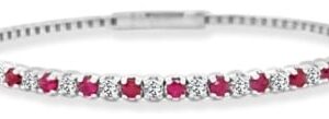 14K Gold Lab Grown Diamond Halfway Flexible Bangle Classic 4 Prong 1 CT (37 Stones)