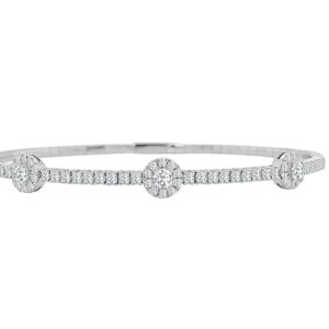 14K Gold Lab Grown Diamond Halfway Flexible Bangle 1.5 CT (71 Stones)