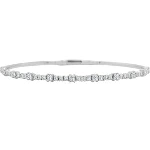 14K Gold Lab Grown Diamond Halfway Flexible Bangle 1 CT (45 Stones)