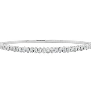 14K Gold Lab Grown Diamond Halfway Flexible Bangle 1.5 CT (38 Stones)
