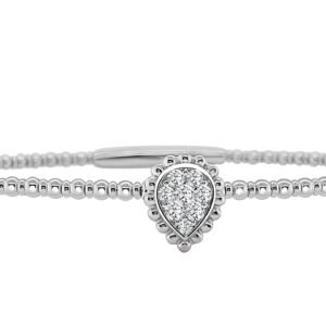 14K Gold Lab Grown Diamond Fancy Shape Halfway Bangle Pear Cut 0.17 CT (8 Stones)