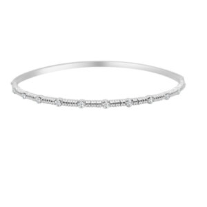 14K Gold Lab Grown Diamond Halfway Flexible Bangle 0.20 CT (13 Stones)