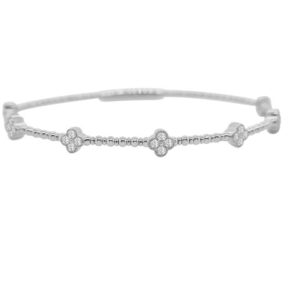14K Gold Lab Grown Diamond Halfway Fancy Flexible Bangle 0.50 CT (28 Stones)