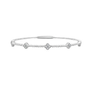 14K Gold Lab Grown Diamond Halfway Fancy Flexible Bangle 0.33 CT (20 Stones)