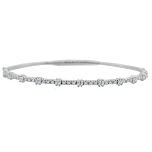 14K Gold Lab Grown Diamond Halfway Flexible Bangle 0.75 CT (60 Stones)