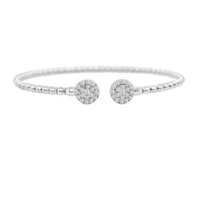 14K Gold Lab Grown Diamond Halfway Flexible Bangle 0.63 CT (38 Stones)