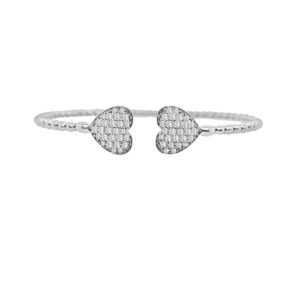 14K Gold Lab Grown Diamond Halfway Fancy Flexible Bangle 1 CT (54 Stones)