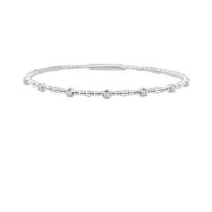 14K Gold Lab Grown Diamond Halfway Flexible Bangle 0.25 CT (7 Stones)
