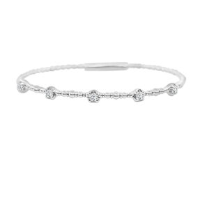 14K Gold Lab Grown Diamond Halfway Flexible Bangle 0.33 CT (5 Stones)