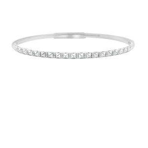 14K Gold Lab Grown Diamond Halfway Flexible Bangle 0.25 CT (52 Stones)
