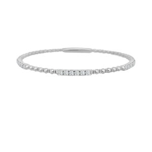 14K Gold Lab Grown Diamond Halfway Flexible Bangle 0.75 CT (18 Stones)