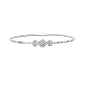 14K Gold Lab Grown Diamond Halfway Flexible Bangle 0.33 CT (57 Stones)