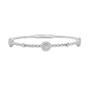 14K Gold Lab Grown Diamond Halfway Flexible Bangle 0.63 CT (59 Stones)