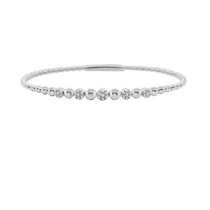 14K Gold Lab Grown Diamond Halfway Flexible Bangle 0.20 CT (35 Stones)