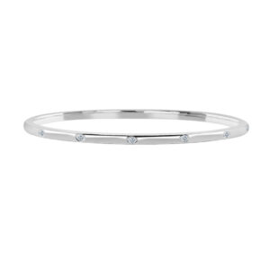 14K Gold Lab Grown Diamond Fancy Shape Halfway Bangle Marquise Cut 0.20 CT (7 Stones)