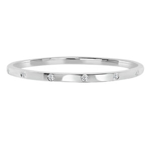 14K Gold Lab Grown Diamond Fancy Shape Halfway Bangle Round Cut 0.50 CT (7 Stones)