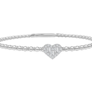 14K Gold Lab Grown Diamond Halfway Fancy Flexible Bangle 0.20 CT (19 Stones)