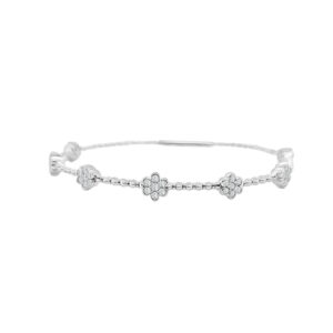 14K Gold Lab Grown Diamond Halfway Flexible Bangle 0.75 CT (49 Stones)