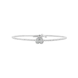 14K Gold Lab Grown Diamond Halfway Fancy Flexible Bangle 0.10 CT (17 Stones)