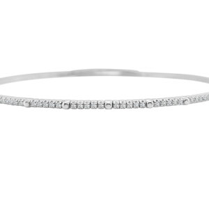 14K Gold Lab Grown Diamond Halfway Flexible Bangle 0.17 CT (50 Stones)